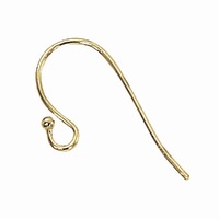 Gold Plated Rounded Earwires with Loop and Ball