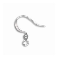 Silver Plated Rounded Earwires Flat with Ball