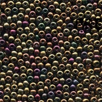 Czech Glass Seed Beads Size 6/0 - Dark Gold Rainbow x 20g