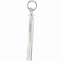 Sterling Silver Box Chain Tassel Charm