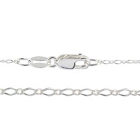 Sterling Silver Finished E-coat Diamond Cut Curb Chain x 24"