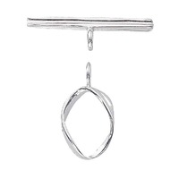 Sterling Silver Toggle Clasp - Fancy Oval