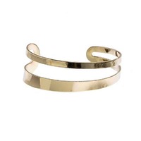 Cuff Bracelet Bangle - Segmented Gold