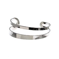 Cuff Bracelet Bangle - Segmented Silver