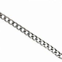 Base Metal Plated Filed Curb Chain - Antique Silver
