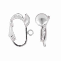 Sterling Silver Clip-On Earrings With Half Ball Open Ring