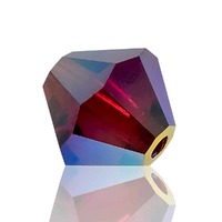 Preciosa Crystal Bicone Beads - Siam AB2X x 6mm