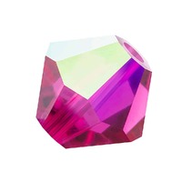 Preciosa Crystal Bicone Beads - Fuchsia AB 6mm