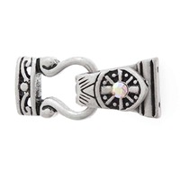 Magnetic Foldover Clasp - Antique Silver with Crystal AB