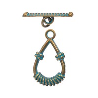 Toggle Clasp - Fancy Drop with Patina Finish