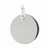 Sterling Silver Round Blank Engravable with Ring