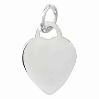 Sterling Silver Heart Blank Engravable with Ring