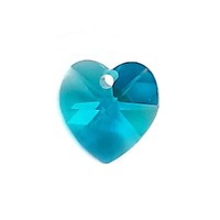 Swarovski Crystal Heart Pendant - Blue Zircon