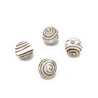 White Accent Vintage Lucite Bead