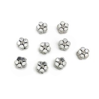 Metal Beads - Flower Antique Silver 6mm x 10