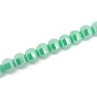 Glass Beads Faceted Square Round - Turquoise AB