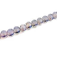 Glass Beads Faceted Square Round - Pale Purple AB