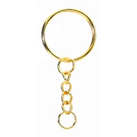 Split Key Ring With Chain - Gold