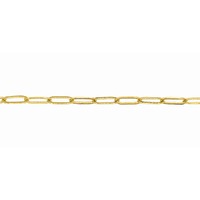 Flat Drawn Cable Chain Gold Plated 6x2mm - Per Foot (30cm)