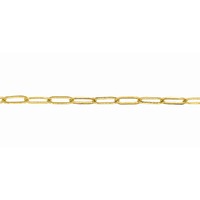 Flat Drawn Cable Chain Gold Plated 6x2mm - Per Foot (30cm)