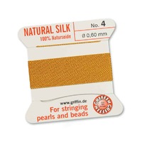 Silk Bead Cord by Griffin including Beading Needle - Amber #4