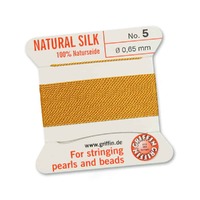 Silk Bead Cord by Griffin including Beading Needle - Amber #5
