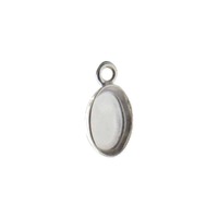 Sterling Silver Oval Bezel Setting with Ring x 7mm