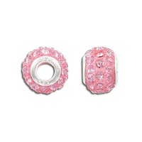 Metal Bead - Rhinestone Crystal Light Rose x 14mm