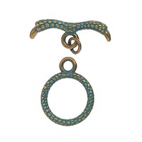 Toggle Clasp - Round Claw Bar with Patina Finish