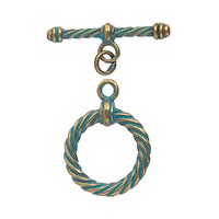 Toggle Clasp - Fancy Twisted with Patina Finish