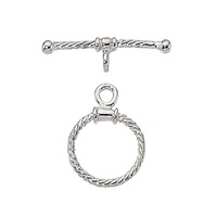 Sterling Silver Round Twisted Toggle Clasp