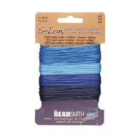 Beadsmith S-Lon Nylon Beading Cord - Blue Mix