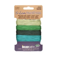 Beadsmith S-Lon Nylon Beading Cord - Green Mix
