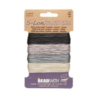 Beadsmith S-Lon Nylon Beading Cord - Cool Neutrals Mix