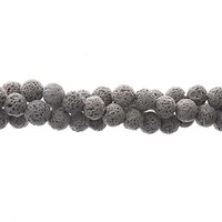 Lava Beads - Cloudy Grey 8mm x 8" strand