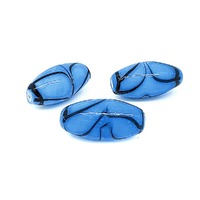 Nile Blue Tribal Glass Beads - 22mm x 10