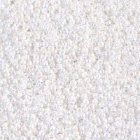 Miyuki Glass Seed Beads - Size 15/0 x White Pearl AB
