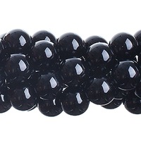 Semi-Precious Gemstone Round Beads - Black Onyx Natural Dyed