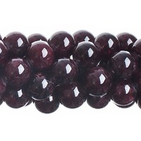 Semi-Precious Round Beads - Garnet Natural x 8mm 8" Strand