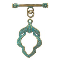 Toggle Clasp - Fancy Oval Flower with Patina Finish