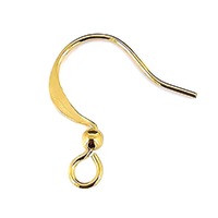 Gold Plated Flat Earring Hooks with Ball