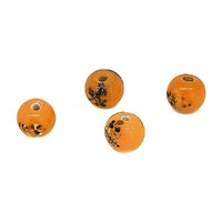 Orange Multi Spotted Glass Beads 8-10mm