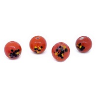 Red Multi Spotted Glass Beads 8-10mm