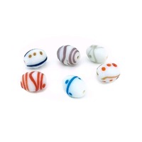 Glass Beads - Matte White Tribal Rock x 13mm