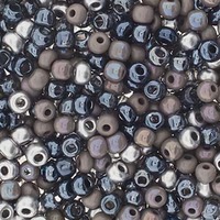 Czech Glass Seed Beads Size 6/0 - Steel Grey Mix