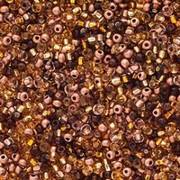 Czech Glass Seed Beads Size 10/0 - Copper Mix