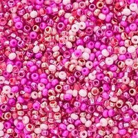 Czech Glass Seed Beads Size 10/0 - Hot Pink Mix