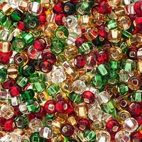 Czech Glass Seed Beads Size 6/0 - Noel Night Mix