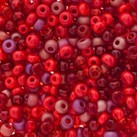 Czech Glass Seed Beads Size 6/0 - Pomegranate Feast Mix