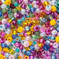Czech Glass Seed Beads Size 6/0 - Wild flowers Mix